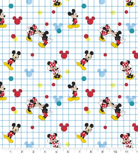 Disney® Mickey Minnie Grid Cotton Fabric
